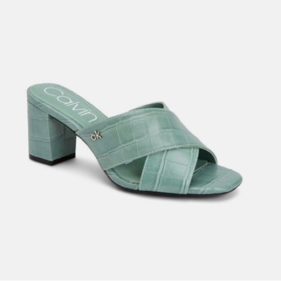 Calvin Klein “Carsi” block heel slides size 7.5 - Picture 1 of 9